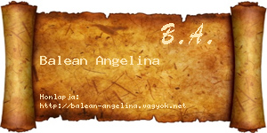 Balean Angelina névjegykártya